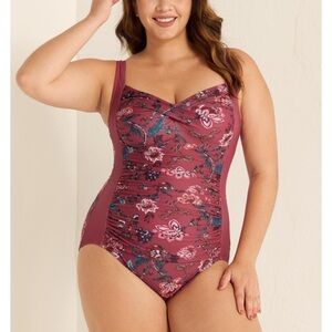 Meet.Curve Floral Twist One-Piece Swimsuit Size XL